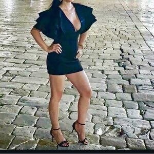 Fashion Nova Dramatic Ruffle Sleeve Mini Dress